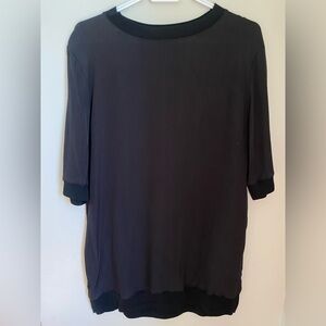 Vince Silk Black Tunic Blouse Size Small